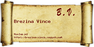 Brezina Vince névjegykártya